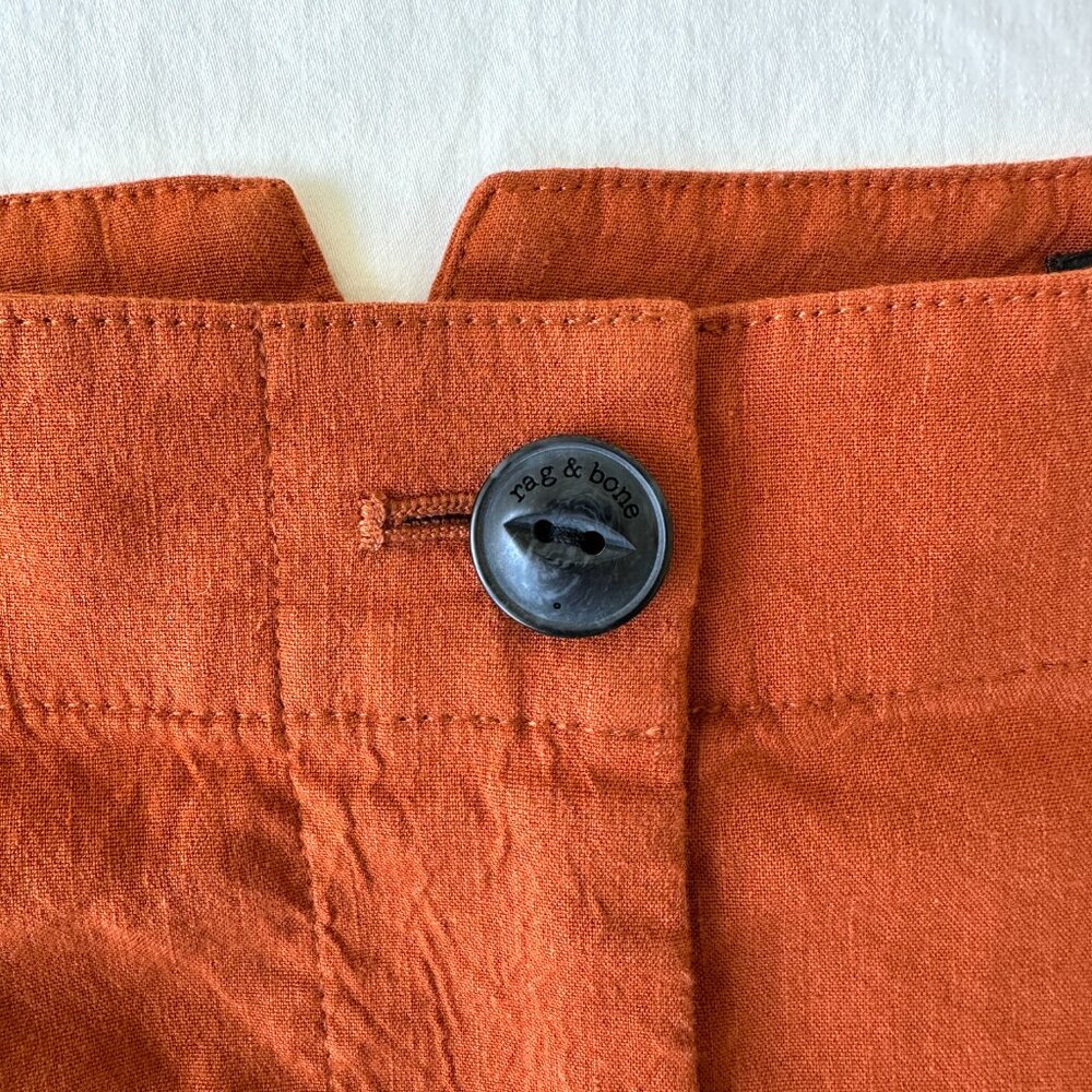 Rag & Bone Rust Linen Shorts - Picture 10 of 13